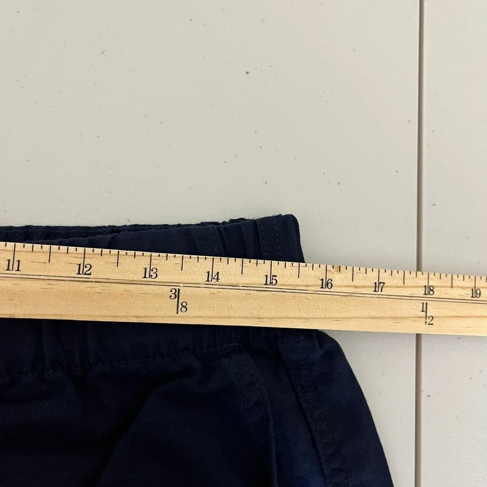 Banana Republic Women Navy Blue Tapered Crop Pant Elastic Waist Lyocell Linen M